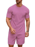 Solid Co-ord Set for Men's (Round Neck Tshirt with Matching shorts)